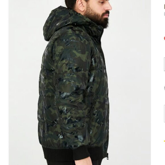 Guess Camouflage Puffer Jacket Size M - Picture 5 of 14